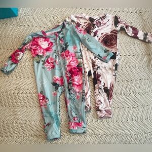 Posh Peanut Floral Baby Rompers